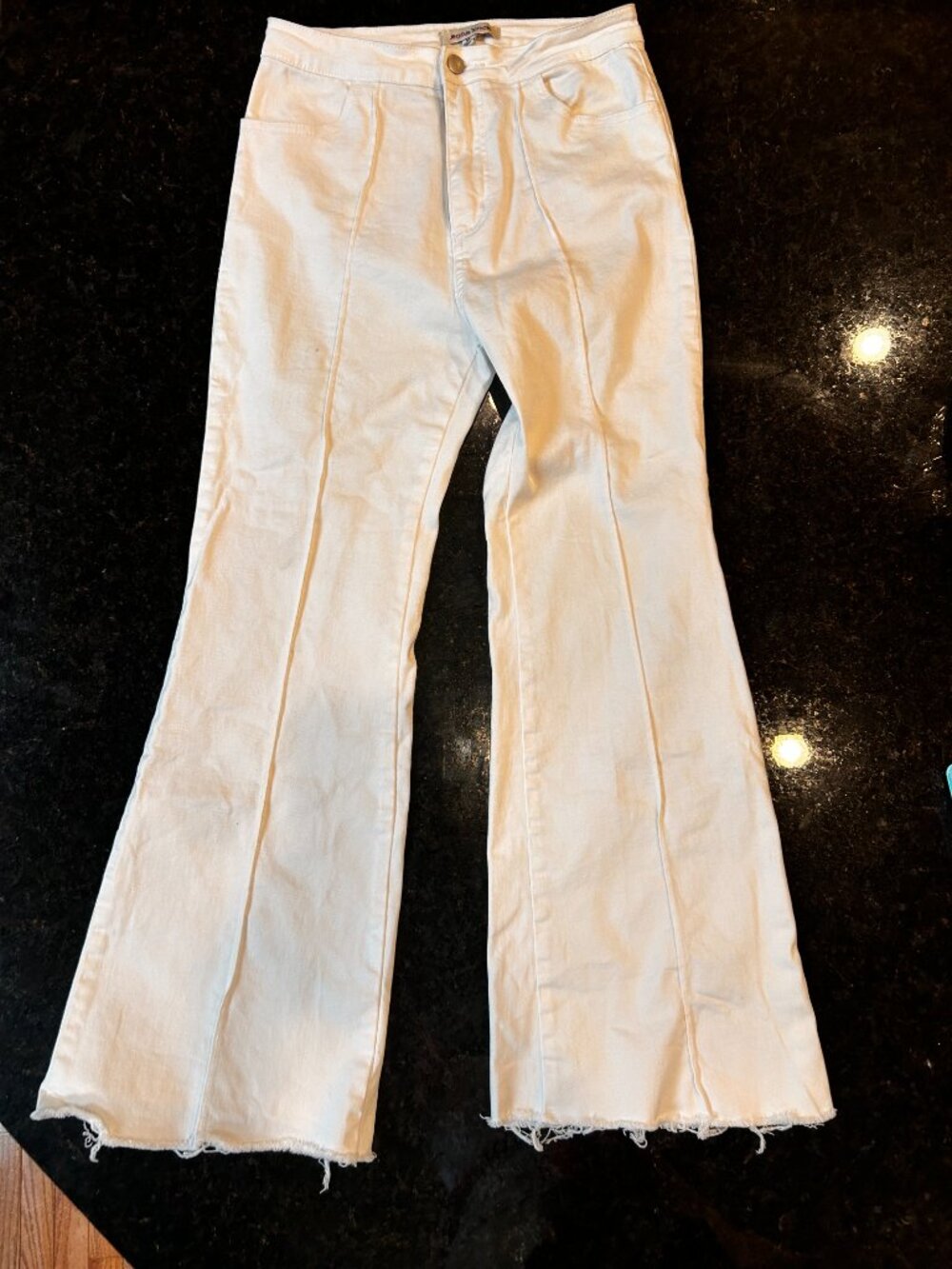Jealous Tomato White Boot Cut Jeans (size M)